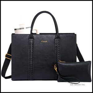 Vintage Leather Laptop Tote Professional Work Bag Waterproof Shoulder Briefcase